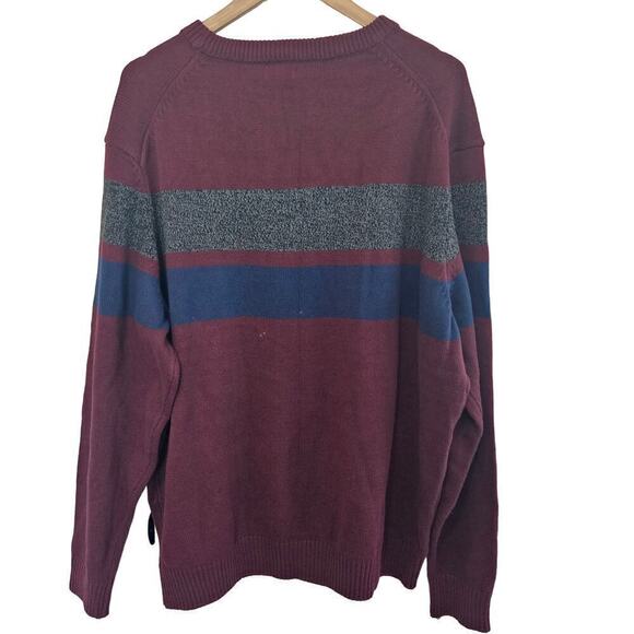 Izod Sweater Mens Size XXL Knit Burgundy Pullover Cotton Soft Natural Stretch - Picture 2 of 9